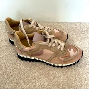 Valentino Rockstud Camouflage Sneakers